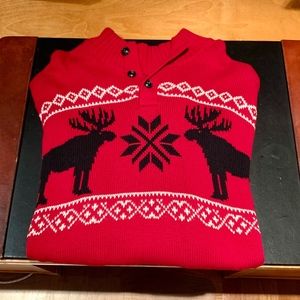 Red "Ugly Christmas" Moose Sweater